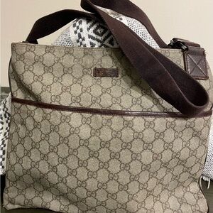 Gucci Brown and Beige Crossbody Bag